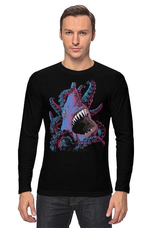 Printio Лонгслив Акула vs осьминог printio футболка классическая акула vs осьминог