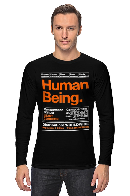 Printio Лонгслив Human being printio футболка классическая fabulous human being