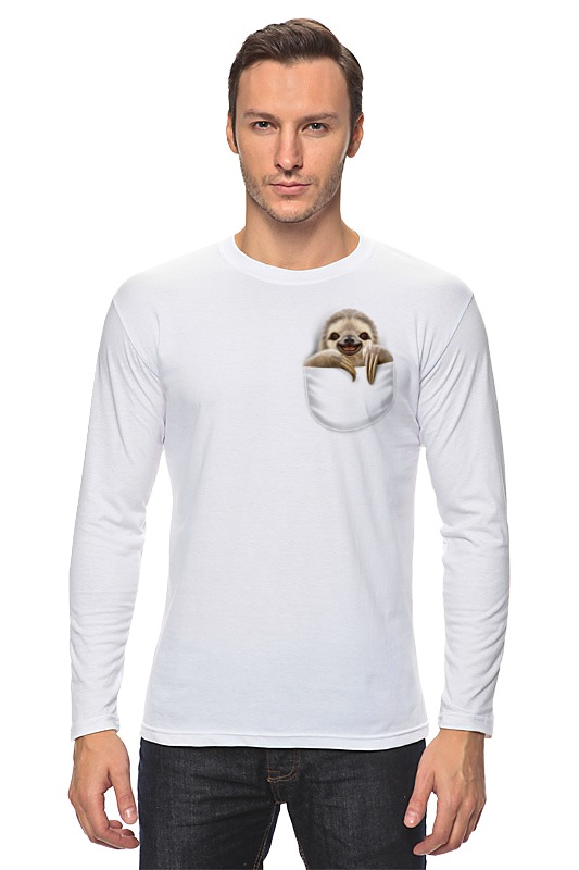 Printio Лонгслив Ленивец в кармане printio футболка классическая ленивец в кармане