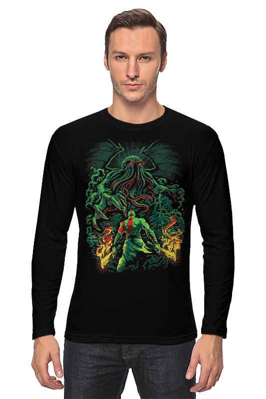 Лонгслив — цвет: ЧЁРНЫЙ, пол: МУЖ.