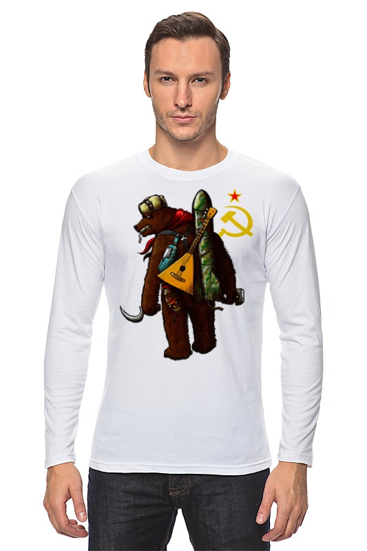 Printio Лонгслив Angry russian bear printio футболка классическая angry russian bear