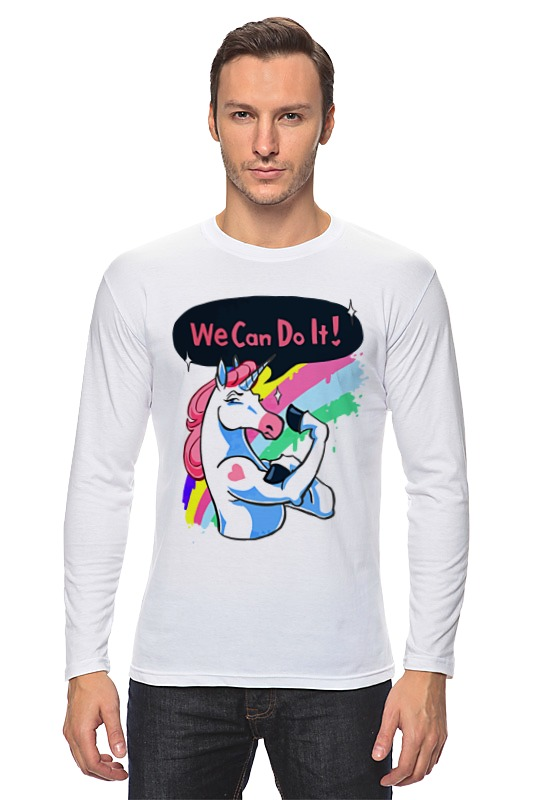 Printio Лонгслив We can do it! (unicorn) printio толстовка wearcraft premium унисекс we can do it unicorn