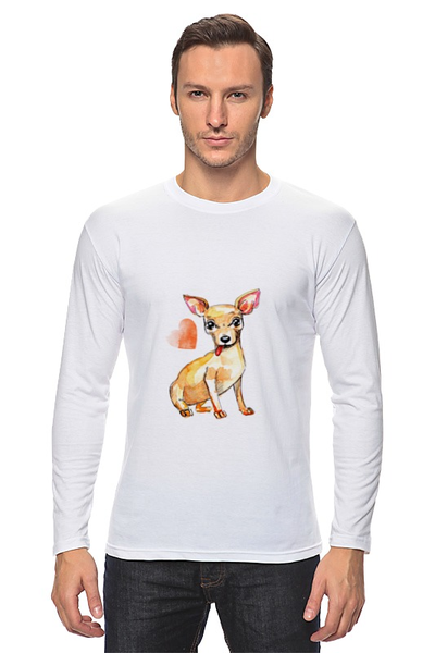Заказать лонгслив в Москве. Лонгслив Pam-pam-pam-pa-pa... Chihuahua! от Evgenia Bandagnomych - готовые дизайны и нанесение принтов.