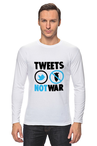 Заказать лонгслив в Москве. Лонгслив Tweets Not War от Printio - готовые дизайны и нанесение принтов.