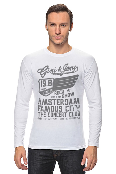 Заказать лонгслив в Москве. Лонгслив Gini & Jony Boy Amsterdam Rock Show от Vinli.shop  - готовые дизайны и нанесение принтов.