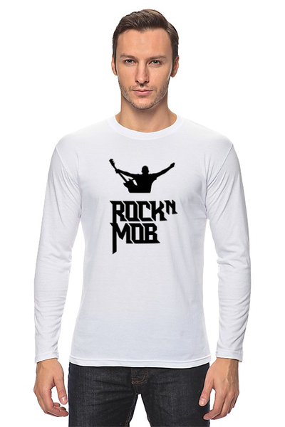 Заказать лонгслив в Москве. Лонгслив Rocknmob (черные принты) от accs@rocknmob.com - готовые дизайны и нанесение принтов.