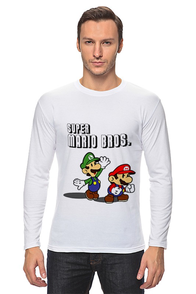 Заказать лонгслив в Москве. Лонгслив Super Mario Bros. от game-fan - готовые дизайны и нанесение принтов.