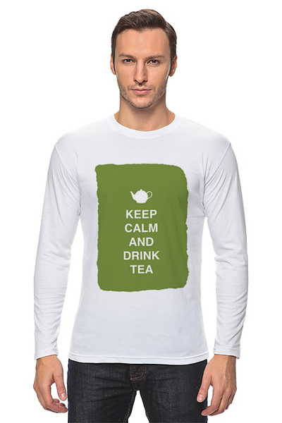 Заказать лонгслив в Москве. Лонгслив Keep calm and drink tea от zen4@bk.ru - готовые дизайны и нанесение принтов.