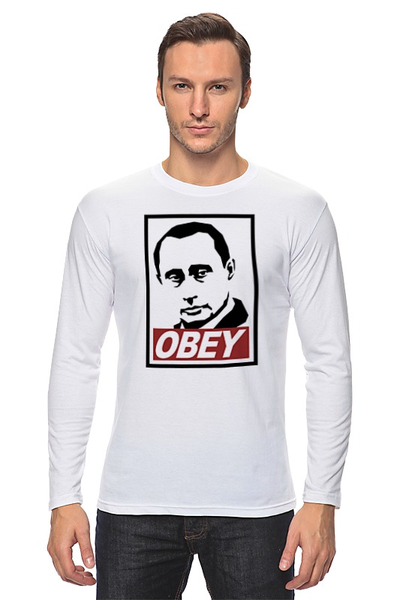 Заказать лонгслив в Москве. Лонгслив Путин OBEY от printik - готовые дизайны и нанесение принтов.