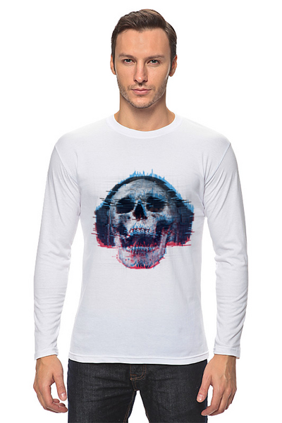 Заказать лонгслив в Москве. Лонгслив Skull loves music от Дана Столыпина - готовые дизайны и нанесение принтов.