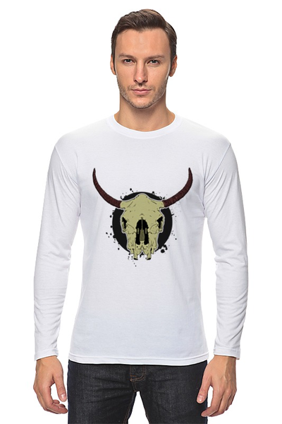Заказать лонгслив в Москве. Лонгслив Skull Bull от denis01001 - готовые дизайны и нанесение принтов.