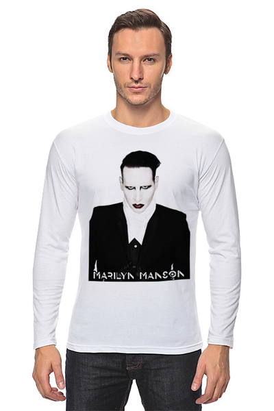 Заказать лонгслив в Москве. Лонгслив Marilyn Manson от inPrintio - готовые дизайны и нанесение принтов.