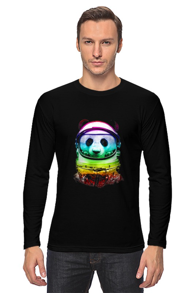 Заказать лонгслив в Москве. Лонгслив Космическая панда от YellowCloverShop - готовые дизайны и нанесение принтов.