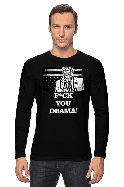 Заказать лонгслив в Москве. Лонгслив F*CK YOU OBAMA! от Denis Galperin - готовые дизайны и нанесение принтов.