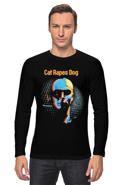 Заказать лонгслив в Москве. Лонгслив Cat Rapes Dog ‎\ Moosewear от OEX design - готовые дизайны и нанесение принтов.
