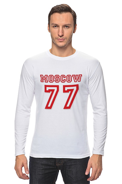Заказать лонгслив в Москве. Лонгслив 77 Moscow white top от Muhammad Ruziev - готовые дизайны и нанесение принтов.