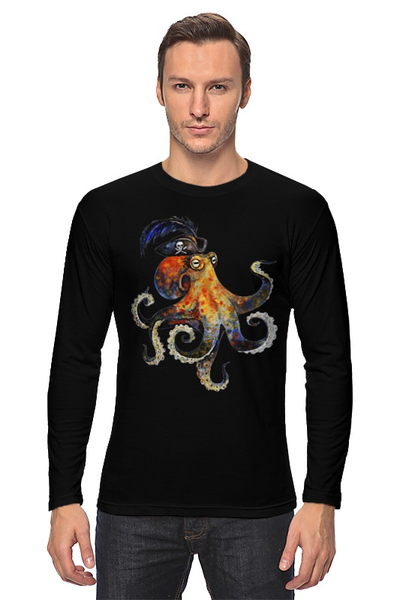 Заказать лонгслив в Москве. Лонгслив Пиратский осьминог от Anna Rosenrot - готовые дизайны и нанесение принтов.