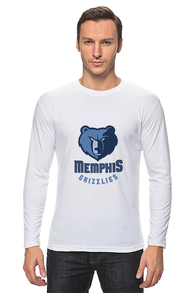 Заказать лонгслив в Москве. Лонгслив Memphis Grizzlies от BURNSHIRTS - готовые дизайны и нанесение принтов.