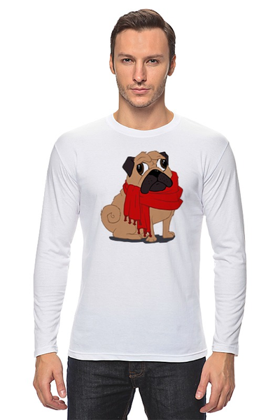 Заказать лонгслив в Москве. Лонгслив Мопс (Pug) от fanart - готовые дизайны и нанесение принтов.