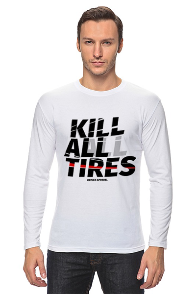Заказать лонгслив в Москве. Лонгслив Kill All Tires - Drift Car от s.podosenov@mail.ru - готовые дизайны и нанесение принтов.