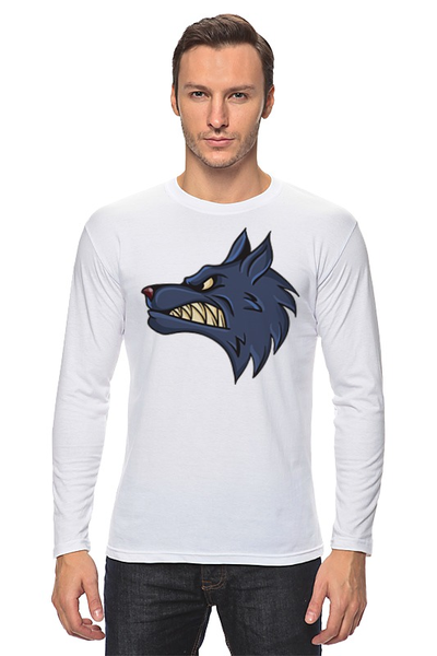 Заказать лонгслив в Москве. Лонгслив Angry Wolf от Polilog - готовые дизайны и нанесение принтов.