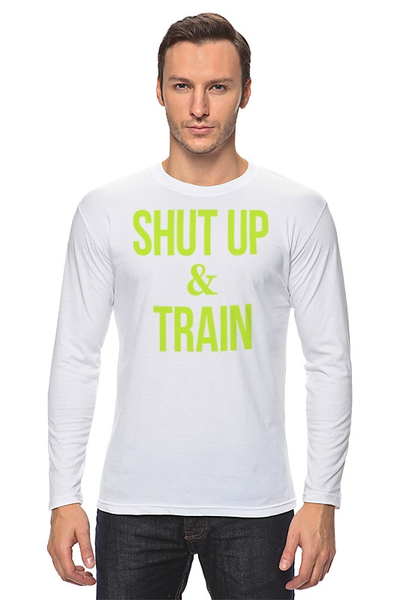 Заказать лонгслив в Москве. Лонгслив Shut Up & Train – Заткнись и тренируйся (2) от БОЕВОЕ САМБО - готовые дизайны и нанесение принтов.