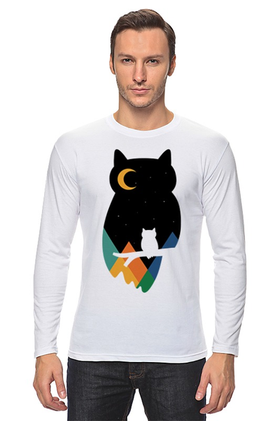 Заказать лонгслив в Москве. Лонгслив Сова (Owl) от trugift - готовые дизайны и нанесение принтов.