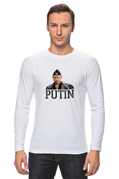 Заказать лонгслив в Москве. Лонгслив Putin от THE_NISE  - готовые дизайны и нанесение принтов.