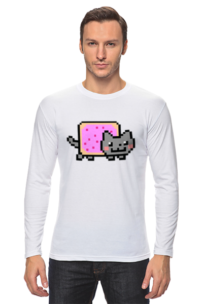 Заказать лонгслив в Москве. Лонгслив Nyan cat от yes.you.can. - готовые дизайны и нанесение принтов.