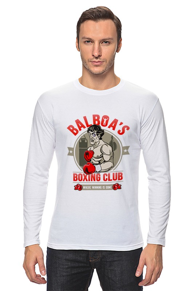 Заказать лонгслив в Москве. Лонгслив Balboa's Boxing Club от skynatural - готовые дизайны и нанесение принтов.