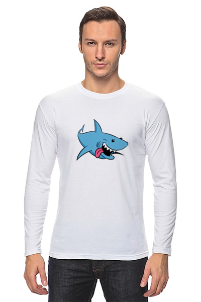 Заказать лонгслив в Москве. Лонгслив акула от Picasso - готовые дизайны и нанесение принтов.