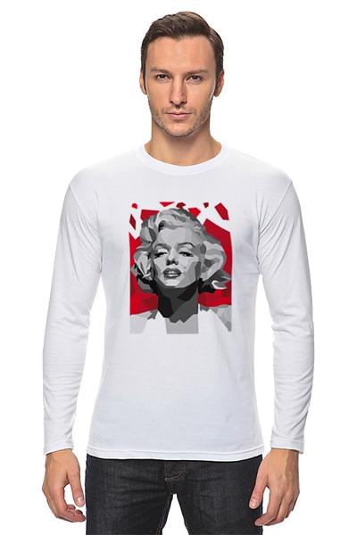 Заказать лонгслив в Москве. Лонгслив Мэрилин Монро (Marilyn Monroe)  от coolmag - готовые дизайны и нанесение принтов.