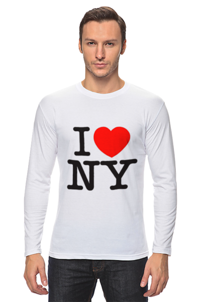 Заказать лонгслив в Москве. Лонгслив I ♥ NY от Даниил - готовые дизайны и нанесение принтов.