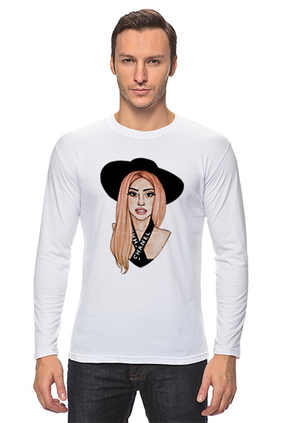 Заказать лонгслив в Москве. Лонгслив Lady Gaga                     от Savara - готовые дизайны и нанесение принтов.