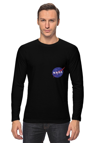 Заказать лонгслив в Москве. Лонгслив NASA | НАСА от The Spaceway  - готовые дизайны и нанесение принтов.