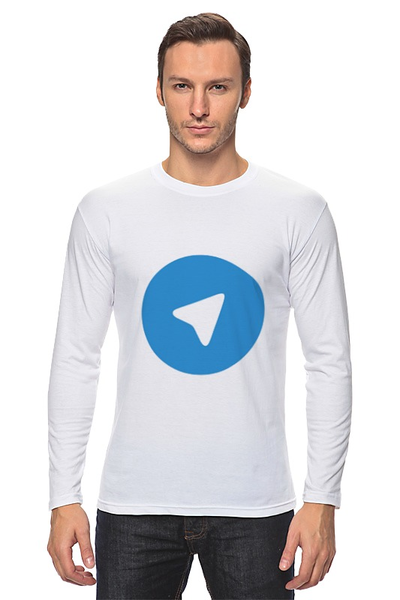Заказать лонгслив в Москве. Лонгслив Логотип Telegram от YellowCloverShop - готовые дизайны и нанесение принтов.