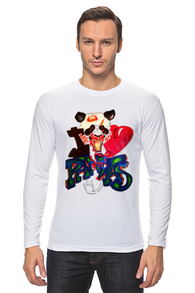 Заказать лонгслив в Москве. Лонгслив Модный лонгслив с пандой "i love pandas" от viktoriafeo2012 - готовые дизайны и нанесение принтов.