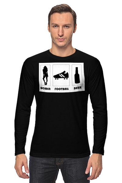 Заказать лонгслив в Москве. Лонгслив WOMEN FOOTBALL BEER от vasilij - готовые дизайны и нанесение принтов.