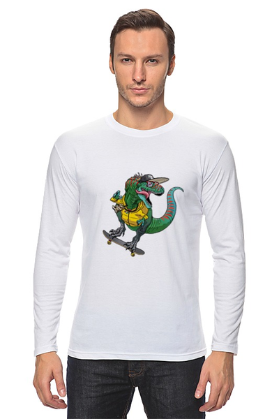 Заказать лонгслив в Москве. Лонгслив Динозавр от YellowCloverShop - готовые дизайны и нанесение принтов.