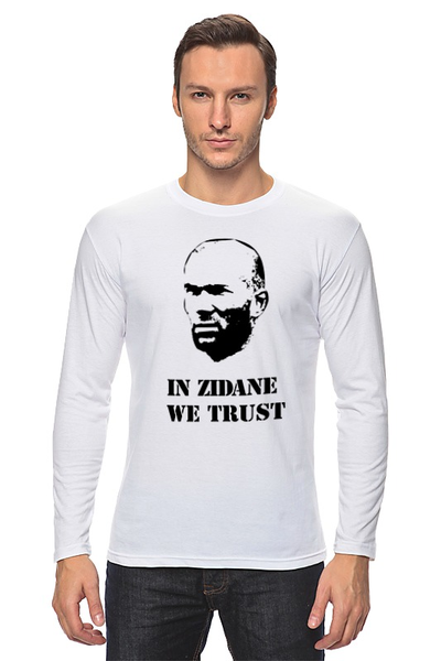 Заказать лонгслив в Москве. Лонгслив In Zidane we trust от madridistastore - готовые дизайны и нанесение принтов.