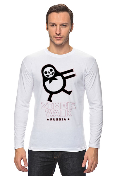 Заказать лонгслив в Москве. Лонгслив zombie walk - Russia от iZOMBIE - готовые дизайны и нанесение принтов.