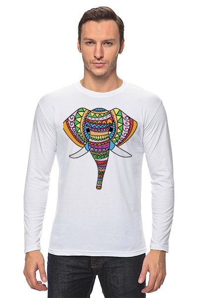 Заказать лонгслив в Москве. Лонгслив Индийский слон от BeliySlon - готовые дизайны и нанесение принтов.