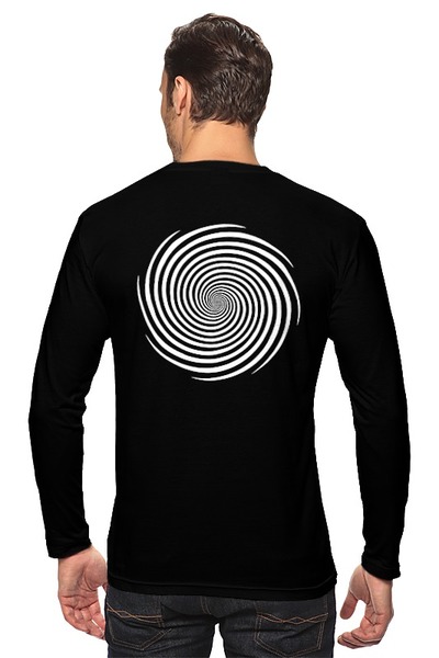 Заказать лонгслив в Москве. Лонгслив гипнотическая спираль, hypnosis spiral от siatria - готовые дизайны и нанесение принтов.