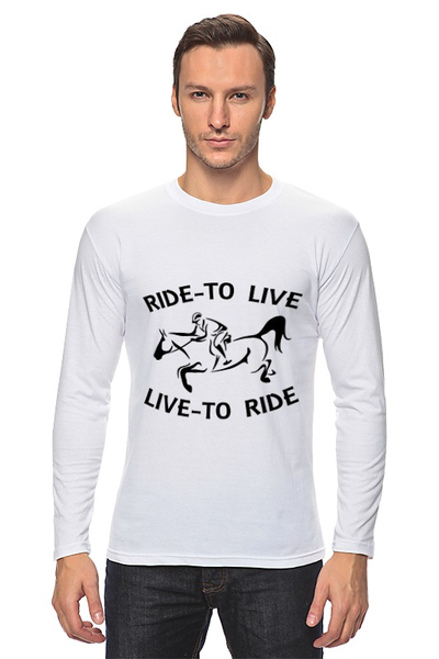 Заказать лонгслив в Москве. Лонгслив Ride to live от Antaya - готовые дизайны и нанесение принтов.