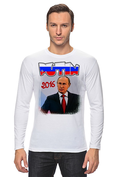 Заказать лонгслив в Москве. Лонгслив Putin от Leichenwagen - готовые дизайны и нанесение принтов.