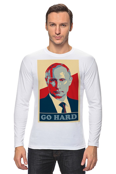 Заказать лонгслив в Москве. Лонгслив Go Hard Like Vladimir Putin от priceless - готовые дизайны и нанесение принтов.