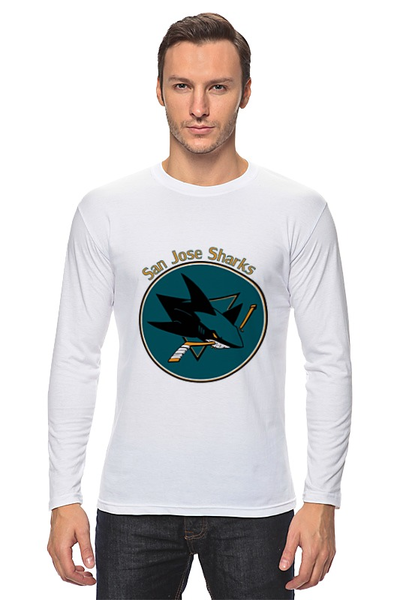 Заказать лонгслив в Москве. Лонгслив San Jose Sharks от kspsshop - готовые дизайны и нанесение принтов.