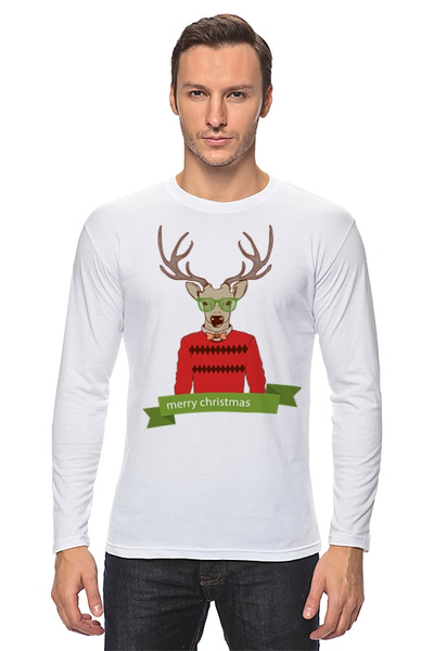 Заказать лонгслив в Москве. Лонгслив Christmas Deer от Илья Щеблецов - готовые дизайны и нанесение принтов.