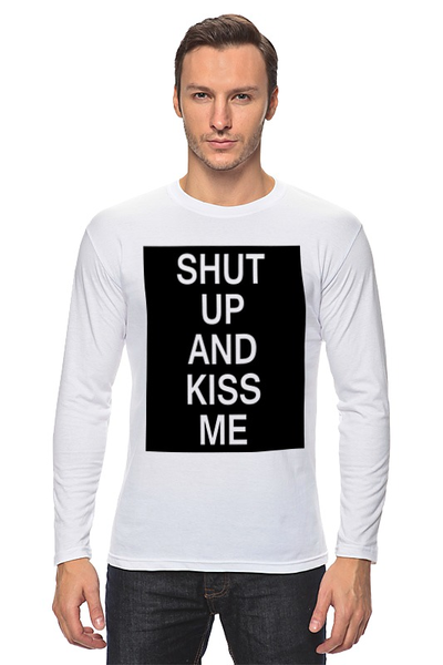 Заказать лонгслив в Москве. Лонгслив Shut up and kiss me от Polilog - готовые дизайны и нанесение принтов.