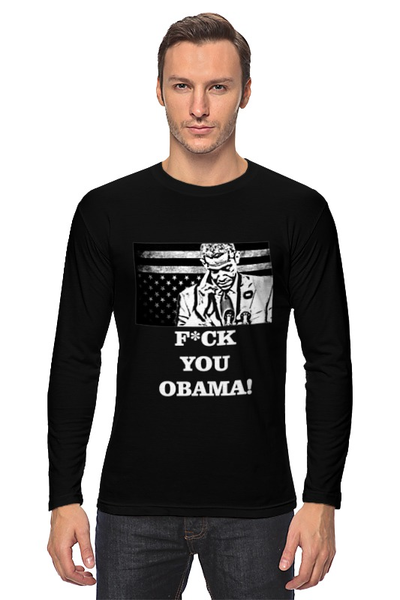 Заказать лонгслив в Москве. Лонгслив F*CK YOU OBAMA! от Denis Galperin - готовые дизайны и нанесение принтов.